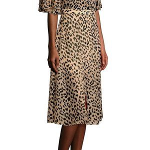 Alice + Olivia Athena Leopard Midi Skirt, size 4